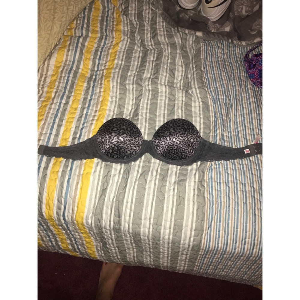 Victoria secrete pink cheetah strapless bra